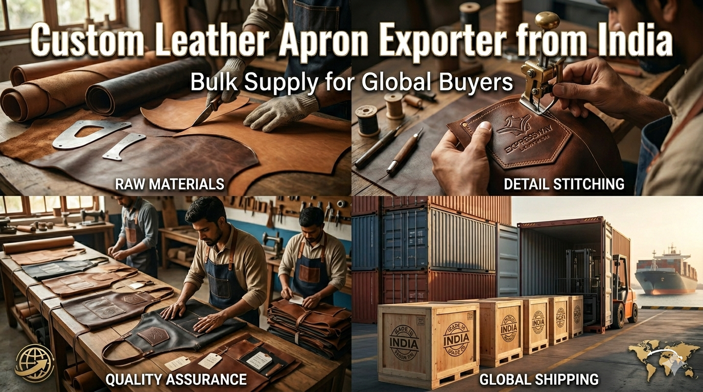 Custom Leather Apron Exporter from India: Bulk Supply for Global Buyers